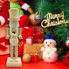 Unpainted Nutcracker Soldier Wooden Soldier Ornament DIY Painting Nutcracker Soldier Figurine for Christmas Decoration Holiday Gift