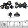5PCS  Plum Hand Tighten Nuts Handle Thread Star Mechanical Black Thumb Nuts Clamping Knob Manual Nuts M4 M5 M6 M8 M10