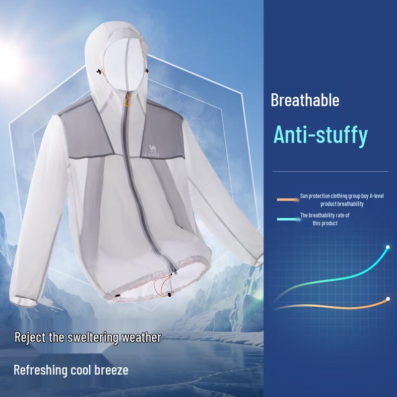 CAMEL Unisex Woven Long Sleeve Sun Protection Jacket XL