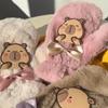 3D Women Cute Mittens Kawaii Fluffy Winter Gloves Fashion Plush Capybara Gloves  Outdoor Activities