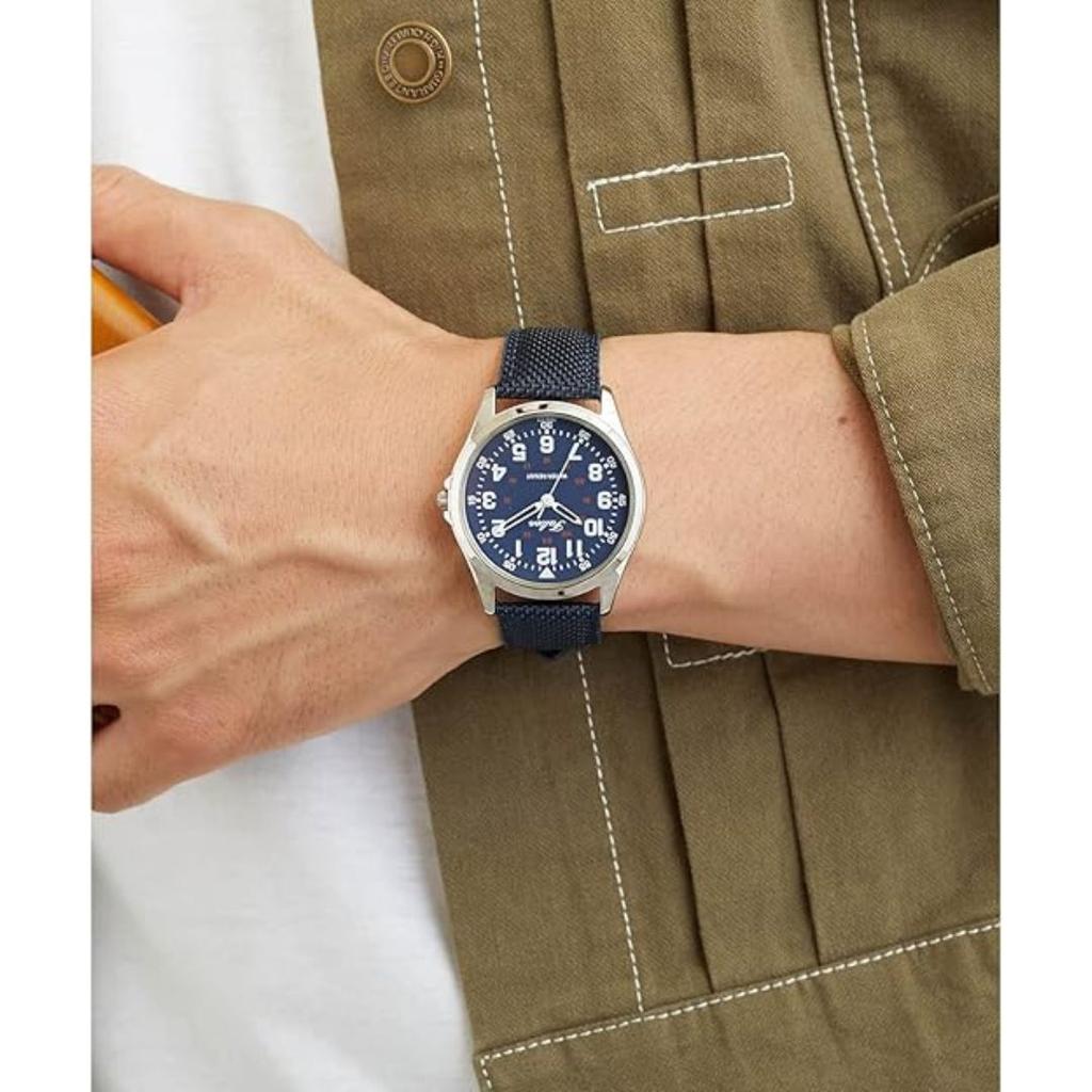 CITIZEN Q&Q Falcon Watch QB38-315 Analog Display Navy Blue - Reliable Japanese Movement