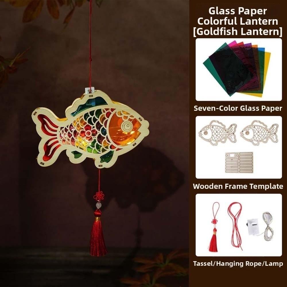 LED Luminous Wooden Lantern Traditional Style Festival Decoration Creative Kids Style 3