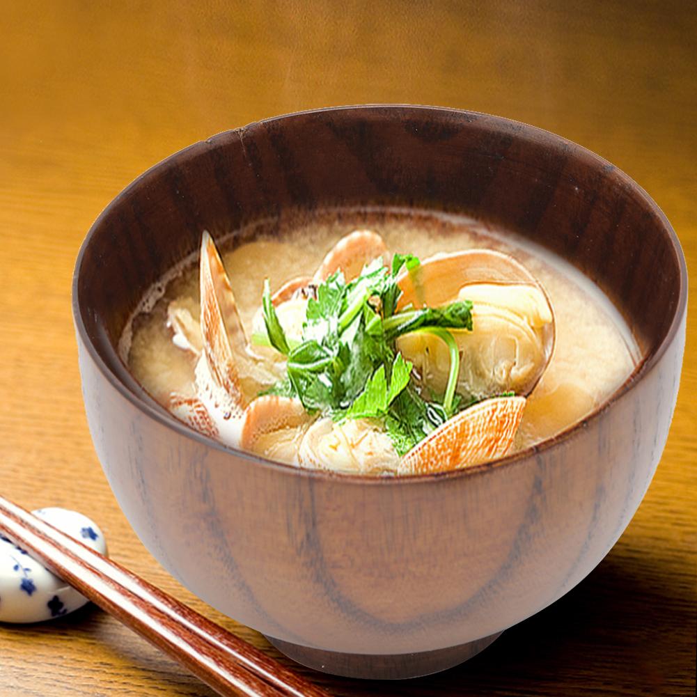 Kitchen Wooden Fruit Salad Noodles Rice Dining Bowl Soup Food Container TablewareLarge