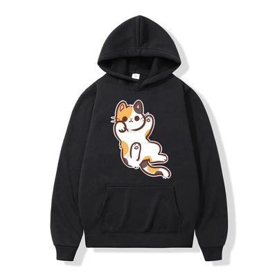 2023 Hot Sale Funny Kitty Graphics Print Hoodie Autumn Winter Long Sleeve Tracksuit Coat Unisex Women Street Fashion Loose Hoodies
