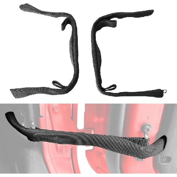 Ремни ограничения открывания дверей для Jeep Wrangler, ограничители дверей для Jeep Wrangler JK JKU 2007-2018, усиленные, ремни-ограничители открывания дверей(2PCS)