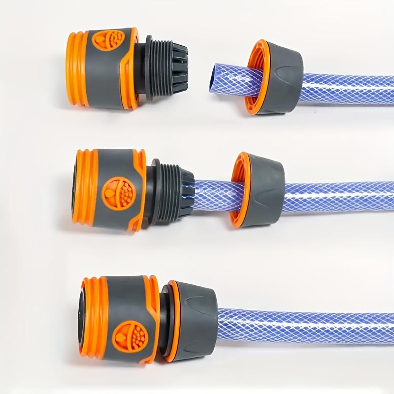 Gartenschlauch Schnellkupplungsadapter - Schlauchkompatibel, Orange & Schwarze Kunststoffverschraubungen für Autowäsche, Gartengeräte & Rasenpflege, Schlauchverbinder