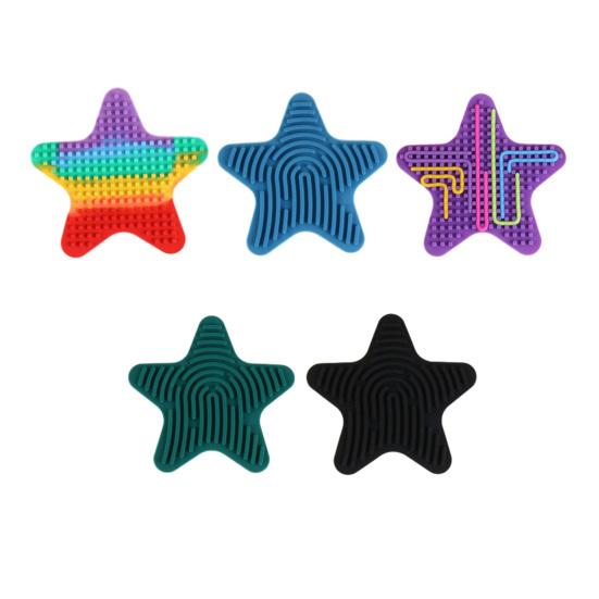Star Silicone Sensory Activity Board Double Sided Stress Relief Sensory Board with Strings Boys Girls Silent Fidget Toy Party Favors