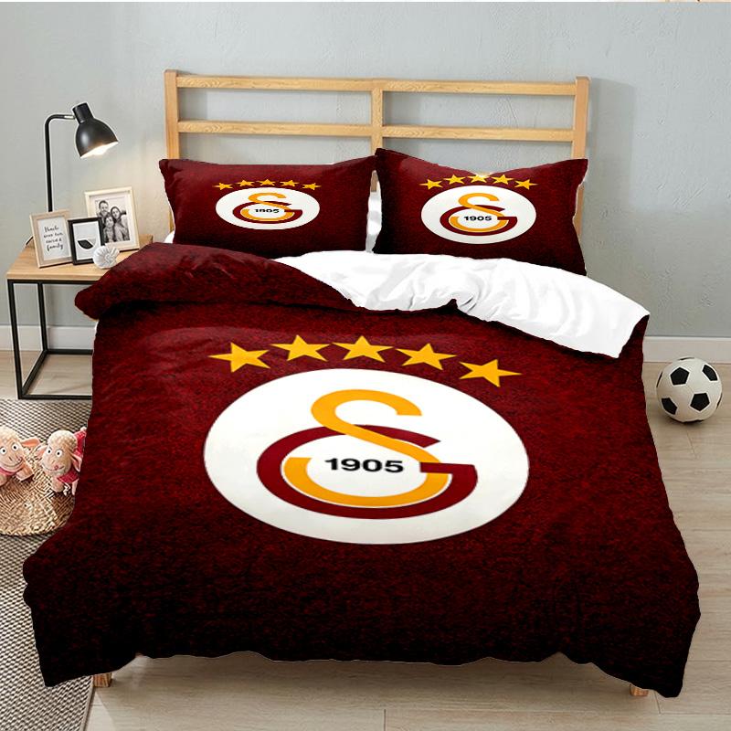 Emblema del Galatasaray Football Club Set Biancheria da Letto 3 Pezzi, Ideale per 1 Copripiumino e 2 Federe Perfetto come Regalo per Fan, Ideale per Camera da Letto, Dormitorio