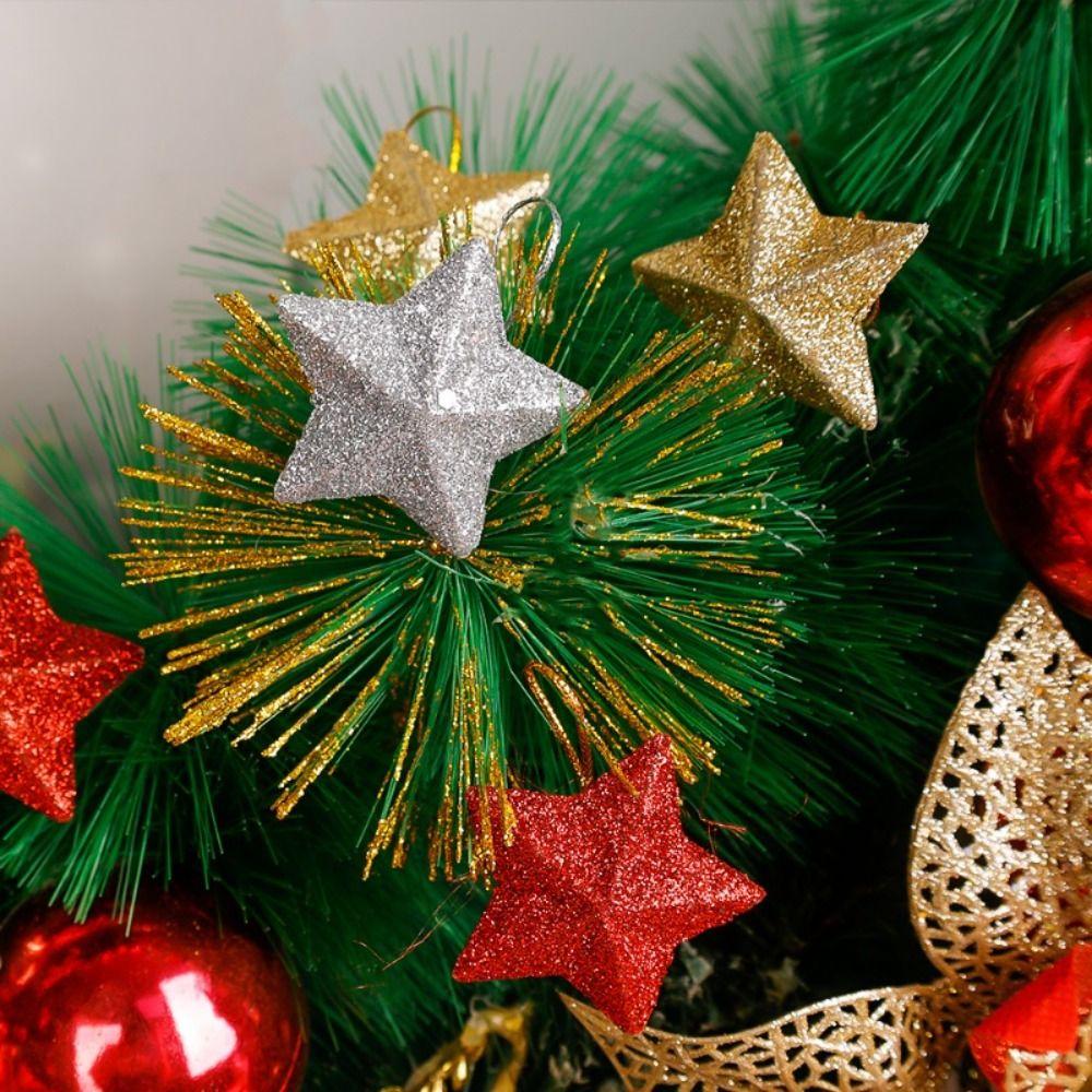 6pcs PVC Christmas Tree Star Decoration Decorative Star Hanging Pendant  Holiday