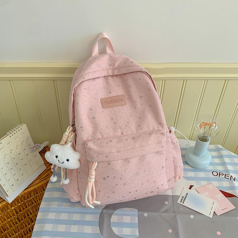 Schoolbag Japanese Ins New Fresh and Sweet Star Schoolbag Large Capacity Lightweight Backpack Junior High School Student Backpack