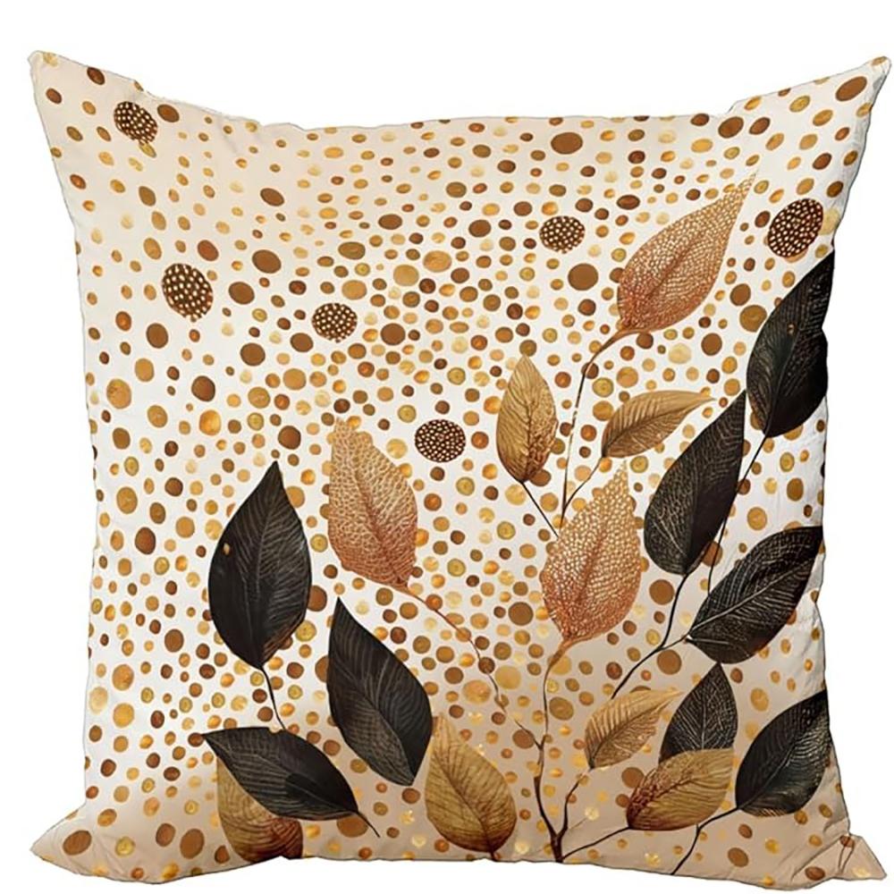

Golden - Brown Leaf Shadows, Autumn - themed PillowcasesBedroom Sofa Decorative Cushion Cover with Zipper Pillowcase 16x16Inch