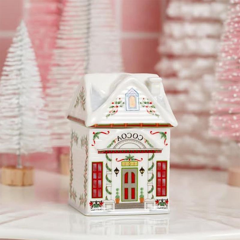 Holiday Countertop Candle, Mini Village Gingerbread House Jars, Festive Christmas Spice Decor