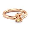 Lemon Quartz Dual Stone Stackable Ring - 925 Sterling Silver Rose Gold Vermeil