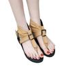 Fashion 2025 Punk Fashion Thong Sandals Flat Plus Size Beach Sandals Belt Buckle Gothic Summer Sandals Wide Heels Women