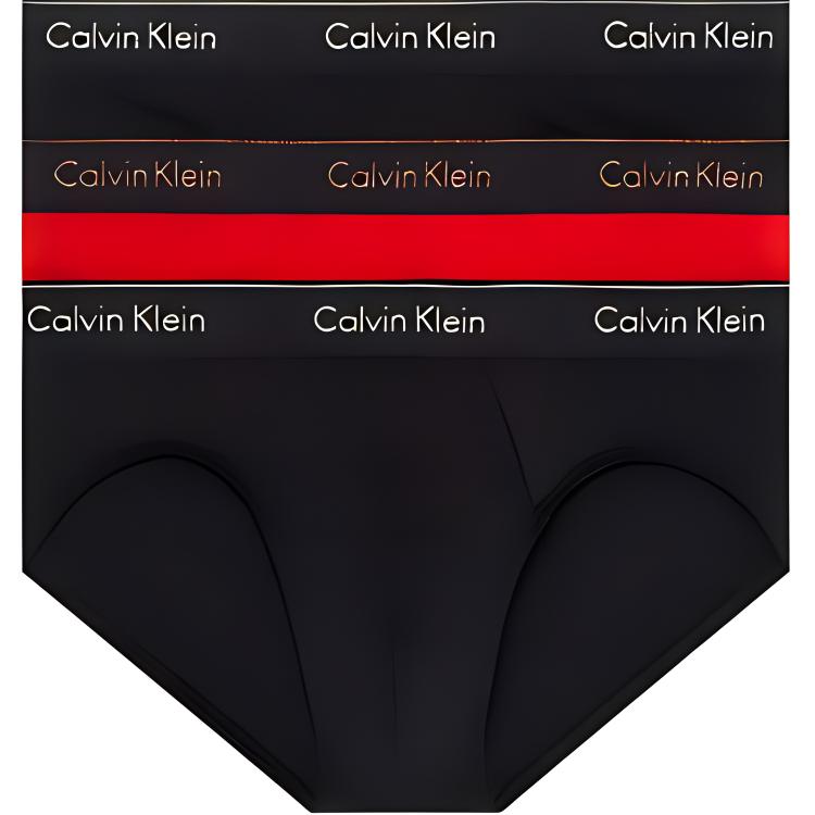 

Calvin Klein Hip Brief 3 Pack Letter Logo Jacquard Comfortable Trunks Men Underwear 000NB3871A-KHZ M