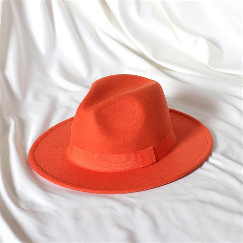 Skórzany Różowy Kapelusz Fedora z Szerokim Rondem Jazzowy Kapelusz Jesień/Zima Klasyczny Elegancki Kapelusz Panama Kapelusz Dżentelmena Sombrero