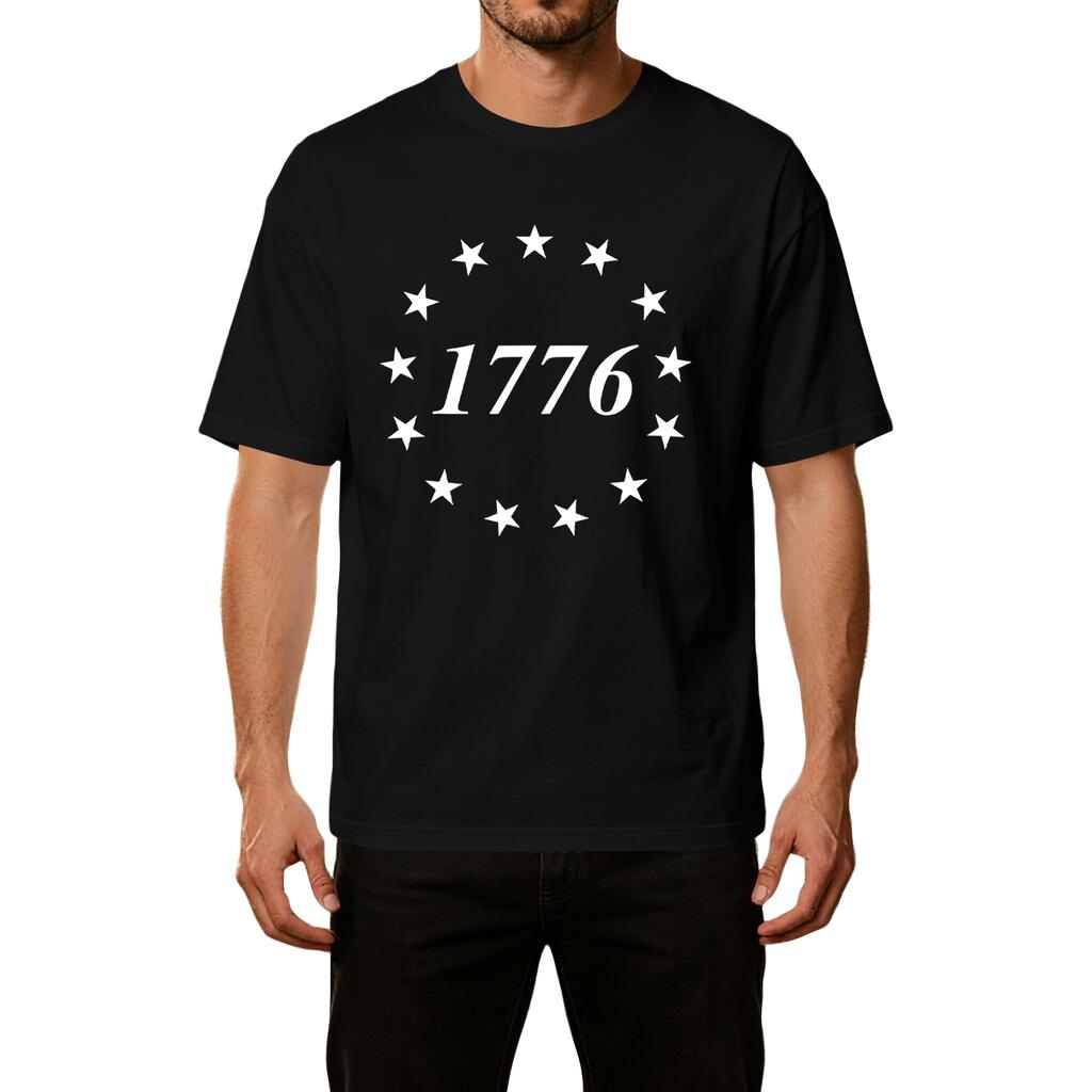 Men's Casual Short Sleeve T-Shirt 1776 Print Lightweight Breathable Fabric Comfortable Fit Summer Wear