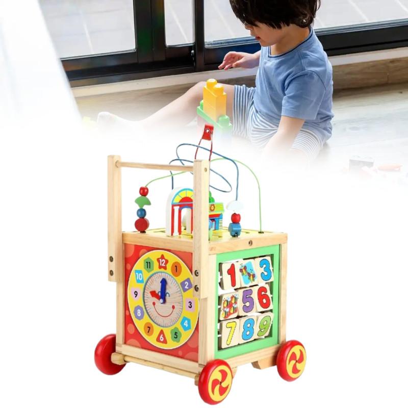 Wooden Childrens Learning Walker With Multifunction For Early Development