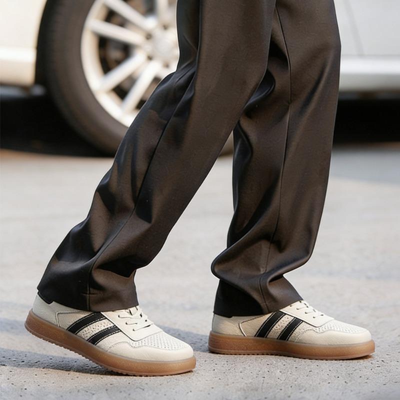 Leather Men's Hollow Men's Shoes Board Shoes White Shoes Men's Pure Cowhide Shoes Men's Casual Shoes