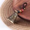 Vintage Brass Tibetan Buddhism Six-word Mantra Bell Keychains Lanyard Pendants Handmade Rope Car Key Chain Rings Hanging Jewelry