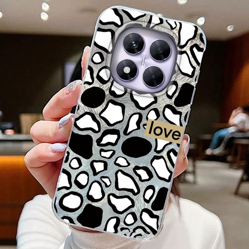 Colorful Gradient Purple Butterfly Leopard Print For Xiaomi Redmi Note 14 Pro 5G Phone Cases Cover Soft Silicone Bumper Hard PC Back Cover