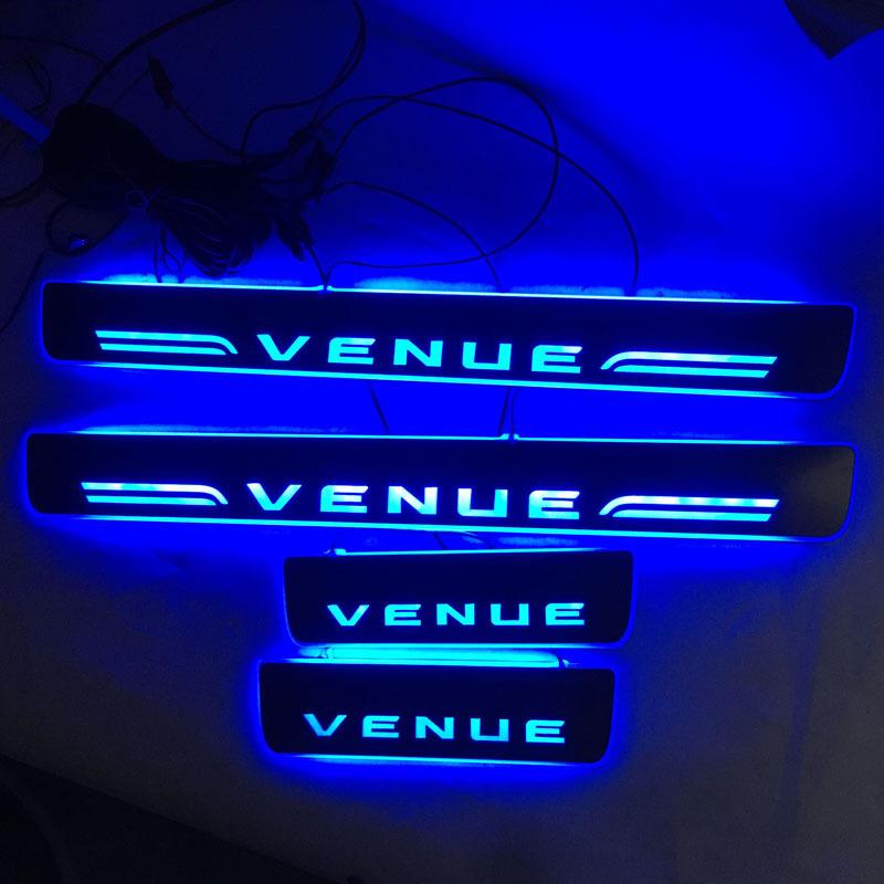 4-Piece LED Door Sill Strips for Hyundai VENUE