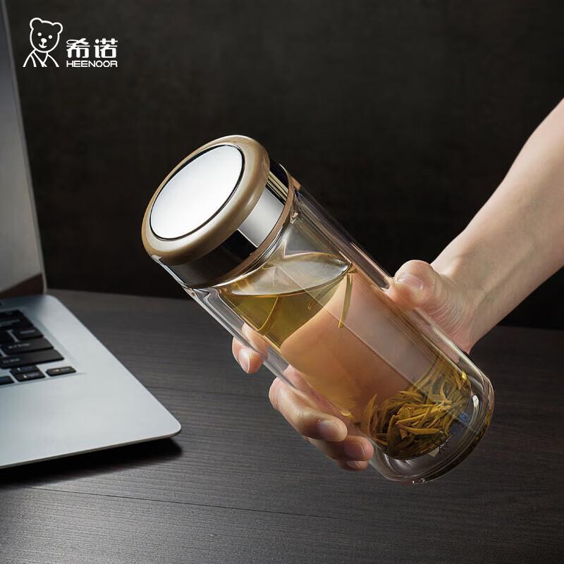 Xinuo Double-Layer Thickened Glass Water Cup