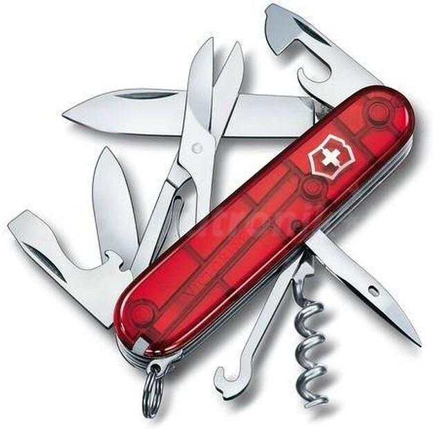Нож перочинный Victorinox Climber красный прозрачный 91 мм