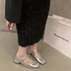 Mary Jane Schuhe für Damen 2025 Retro Mittelhoch Absatz Damen Einzelschuhe Mode Glänzend Weich Komfort Ballerinas Zapatos De Mujer