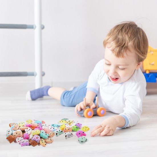 50Pcs Mini Stuffed Animals Keychain Claw Machine Toys Carnival Goodie Bags Easter Birthday Gifts for Kids