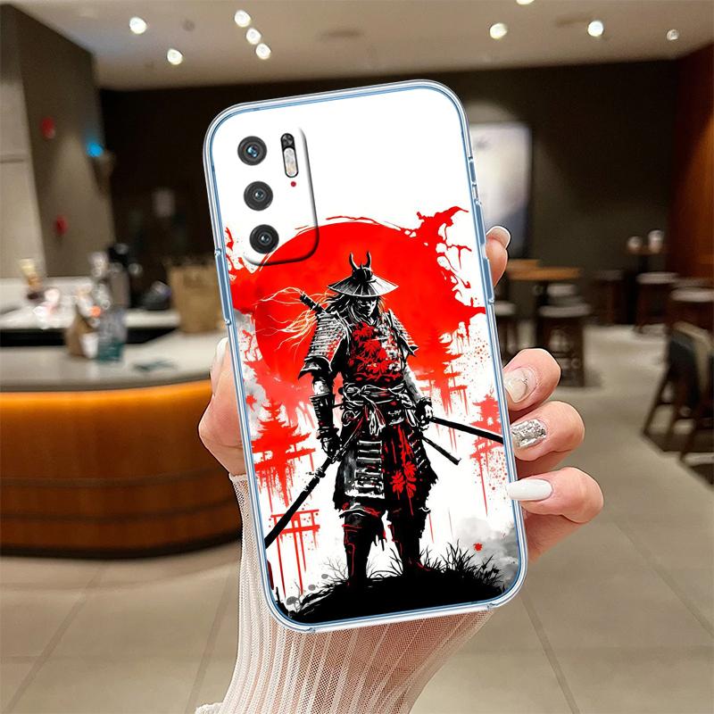 

NH34 Japan Samurai Mask Transparent Phone Case for Motorola Moto G7 G8 G9 G84 G85 G73 G24 G15 Z2 Play Power Plus Motorola Moto G9 Play