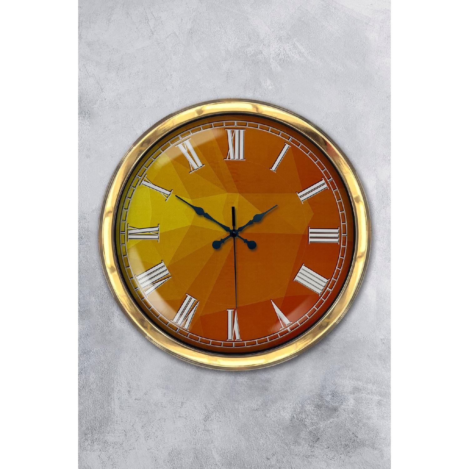 

40 Cm Gold Metal Orange Trim Wall Clock золотой