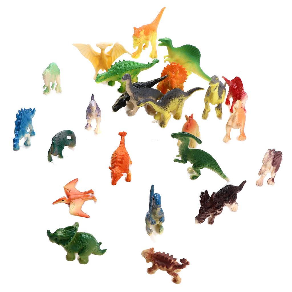 24 PCS Dinosaur Figurines Real Details Plastic Interactive Play Set of Dinosaur Toys for Toddlers