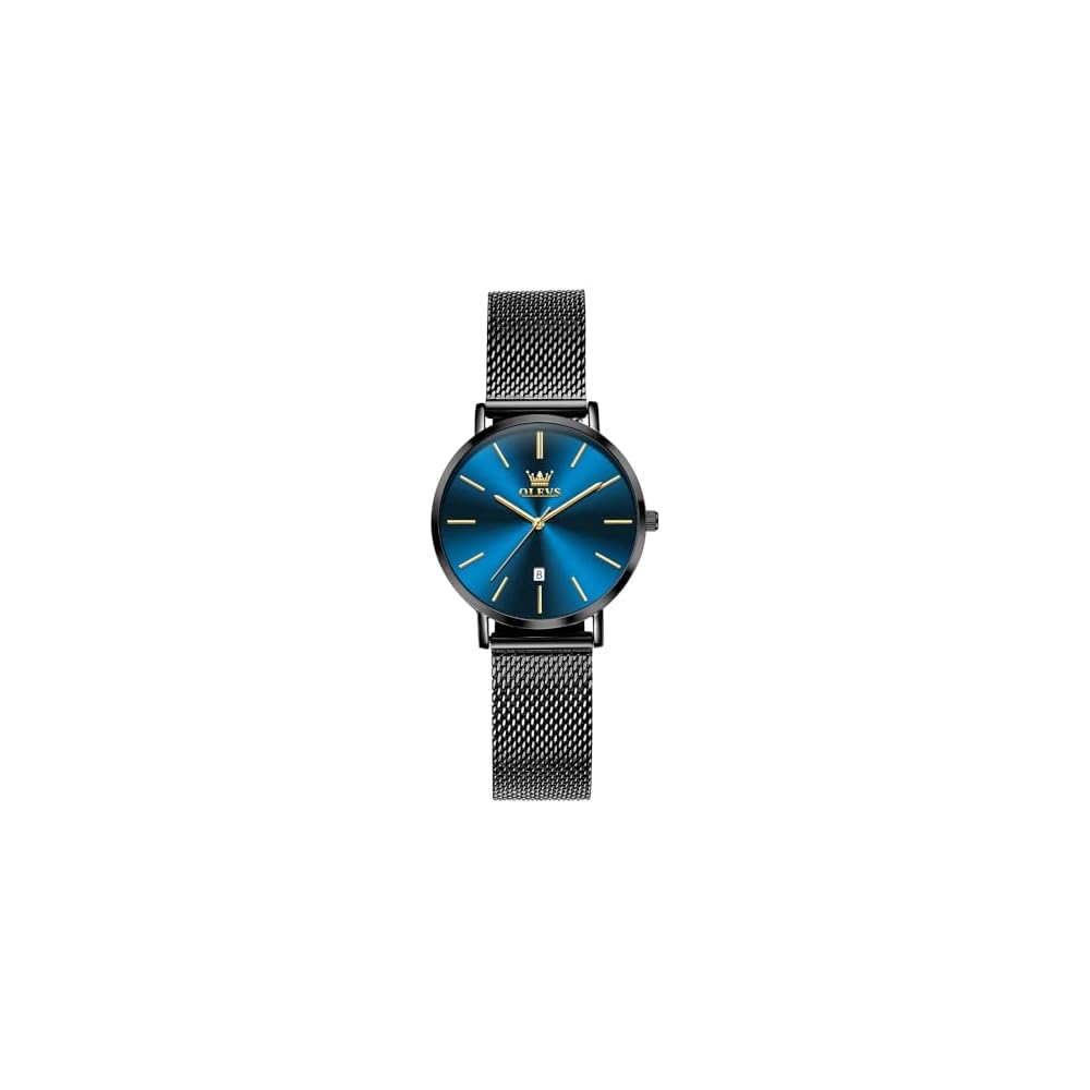 OLEVS Women s Milanese Mesh Analog Watch Waterproof Simple Dial Fashion Timepiece
