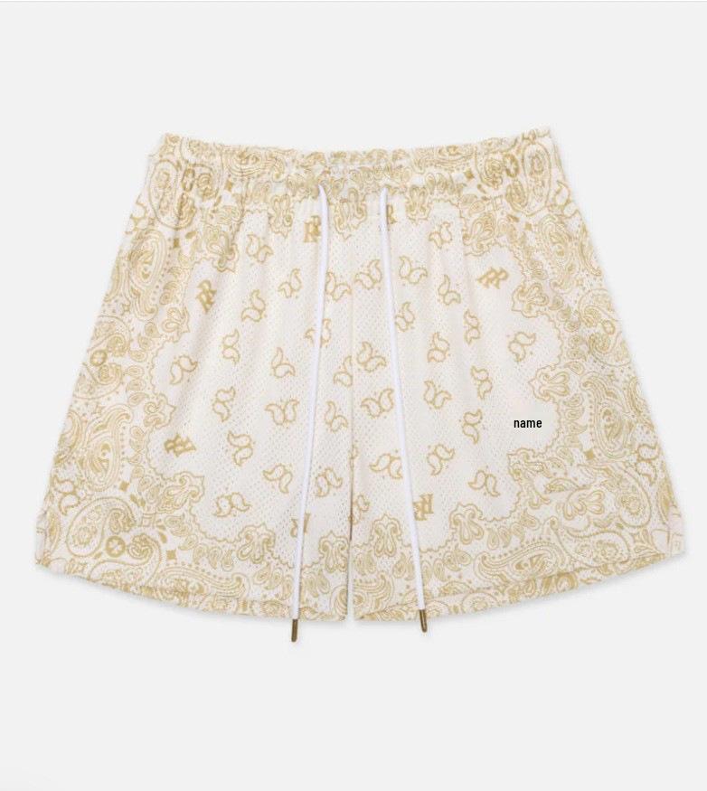 American Casual Mesh Breathable Basketball Shorts - Loose, Four-Point Fitness Jogging Pants