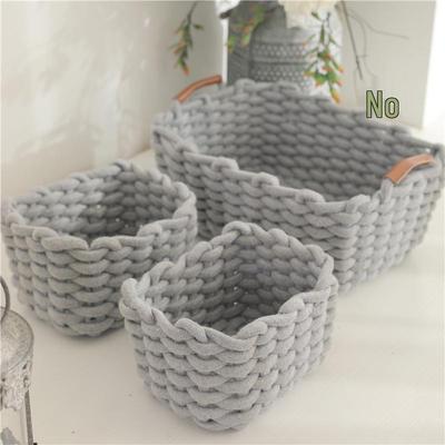Sundries Cotton Rope Storage Baskets: Large & Small Cosmetic Organizer for Lipsticks & Eyeshadows