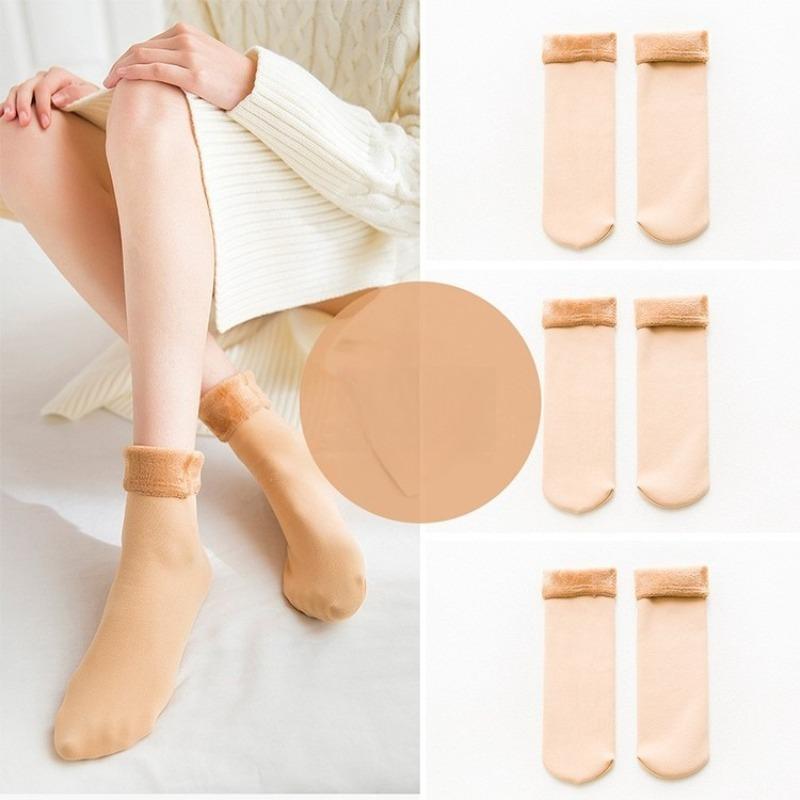 

Thickened and Warm Snow Socks for Girls, Mid-calf Fleece Floor Socks for Autumn and Winter, and Postpartum Pile Socks 1 pair тілесний