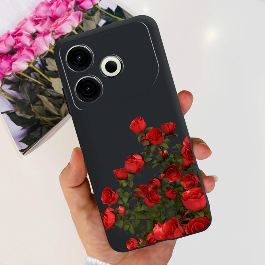 2024 Fashion Case For Tecno Pova 6 Neo Black Silicone Soft TPU Back Cover For Tecno Pova 6Neo 4G Phone Cases