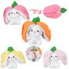 Schattig Aardbeien Konijn Pluche Speelgoed Sleutelhanger Fruit Transformatie Pop Tas Hanger