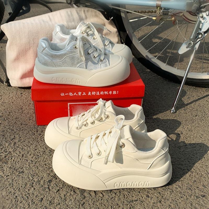 Fashion Versatile Women's Spring New Casual Shoes Platform Comfortable Round Head Board Shoes