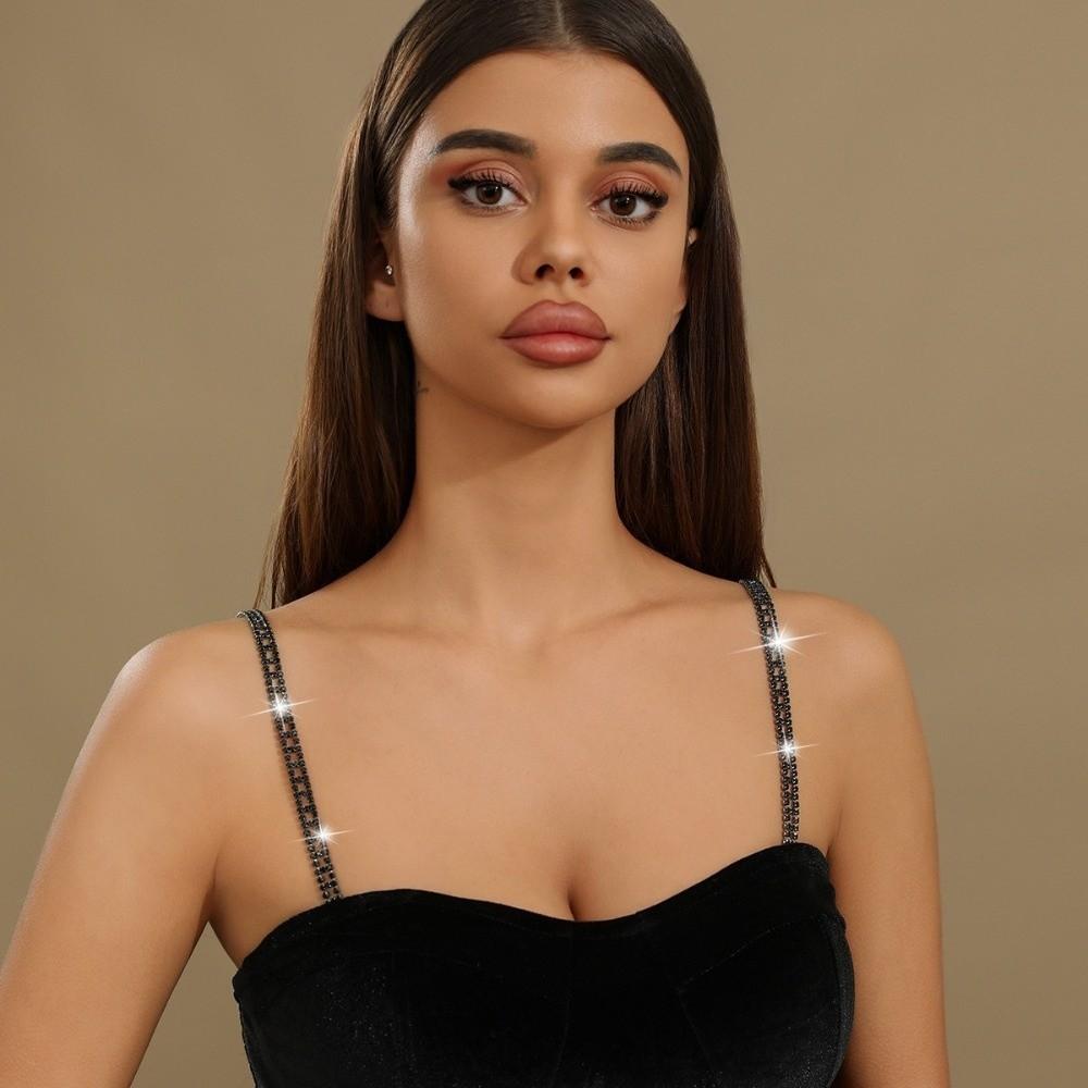 Off-the-shoulder Underwear Shoulder Strap Removable Decorative Bra Straps Rhinestone Bra Straps