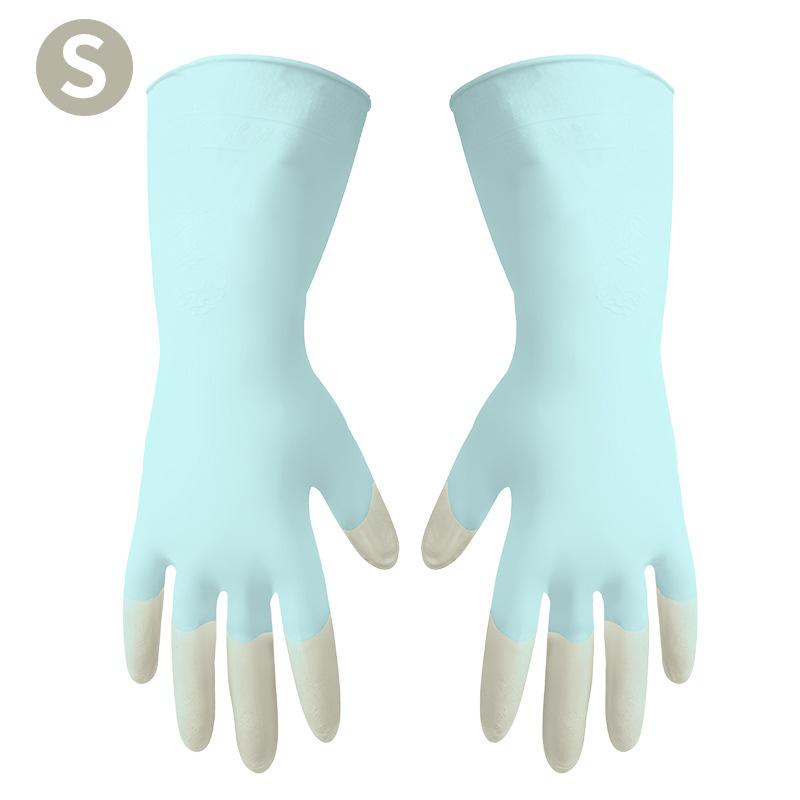 

Перчатки для мытья посуды - Толстые резиновые латексные для стирки одежды и выполнения домашних дел. Водонепроницаемый и маслостойкий. Прочный для чистки. S синий