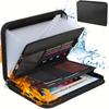 Fireproof Expandable Accordion File Organizer, Foldable Portable 13-Pocket Document Storage Bag with Label Tabs