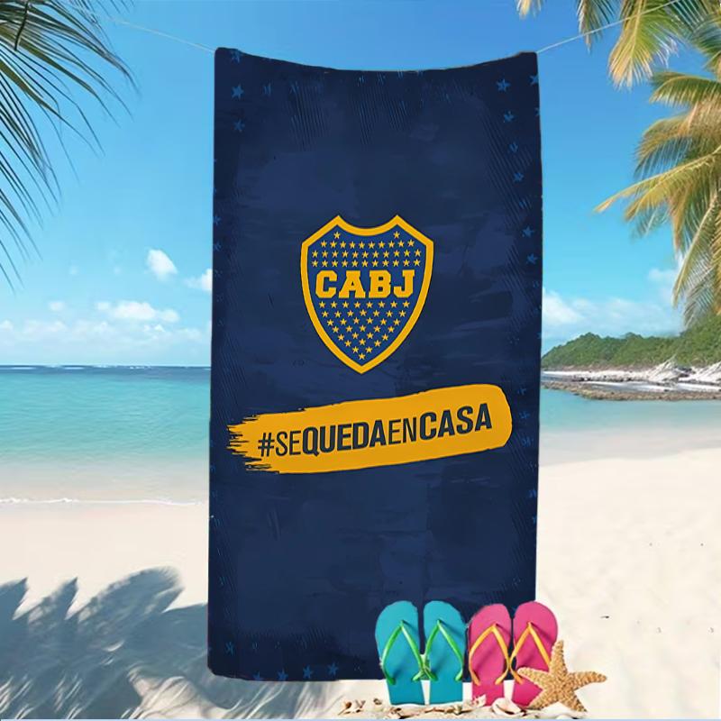 Beach Towel with Club Atlético Boca Juniors Pattern - soft,absorbent,machine washable Lightweight&Modern,swimming,Travel Essentials