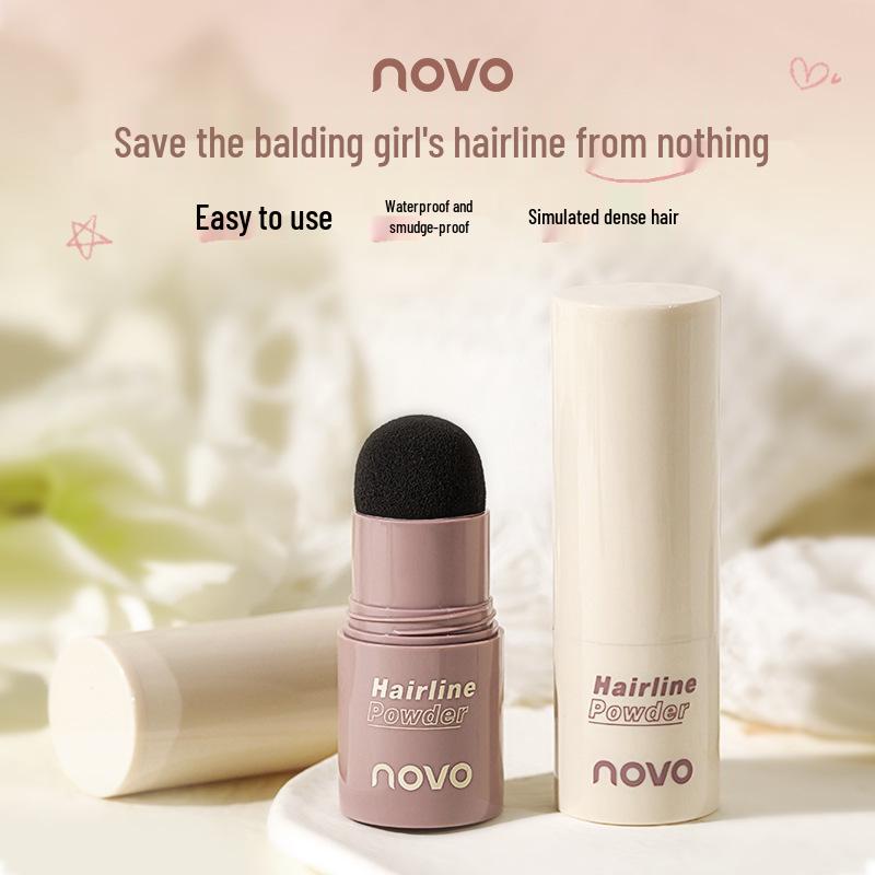 NOVO5865 Hairline Powder: Sweat-Resistant Formula to Conceal Hair Gaps and High Forehead, Enhance Temple Shadows