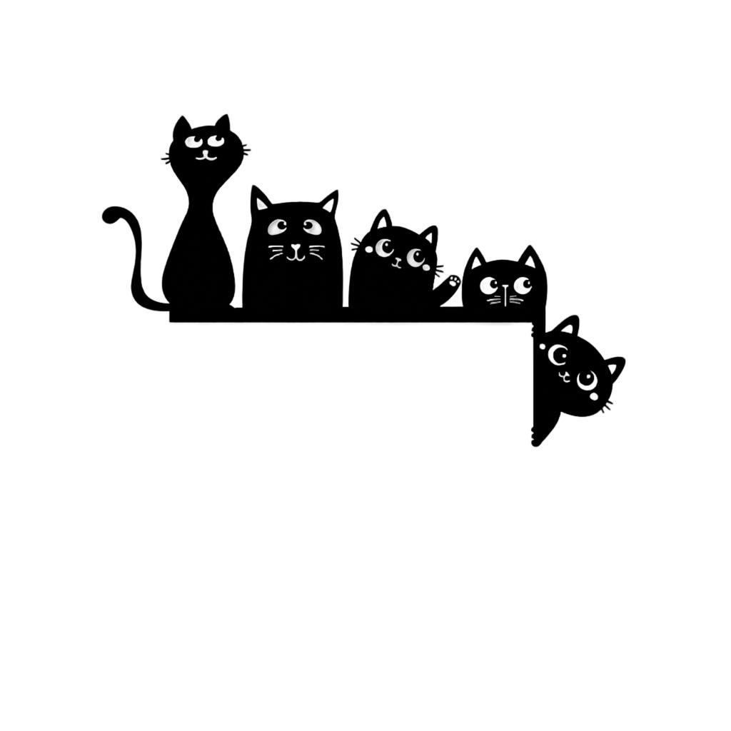 Metal Cat Door Frame Decoration Five Cats Cartoon Style Iron Art Indoor Door Top Ornament Festive Door Corner Accent 20x13 Small Size