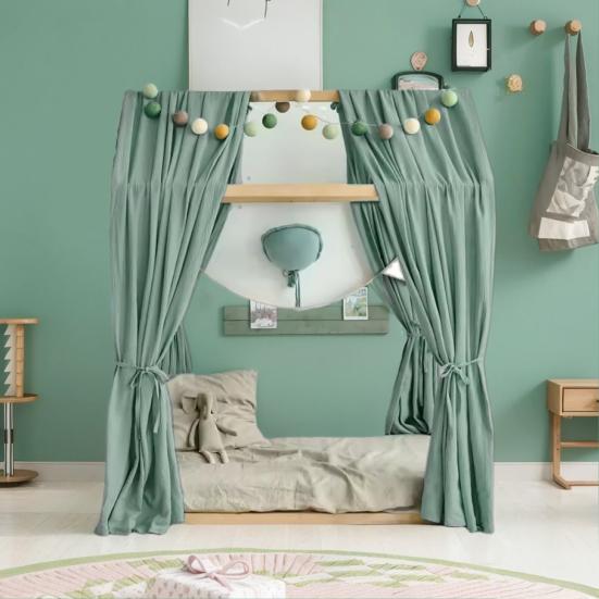 Bed Canopy for Girls Boys Bedroom Decor Cotton Bed Scarf Drape Decorative Soft Mosquito Net for Nursery Children's Room Decoration