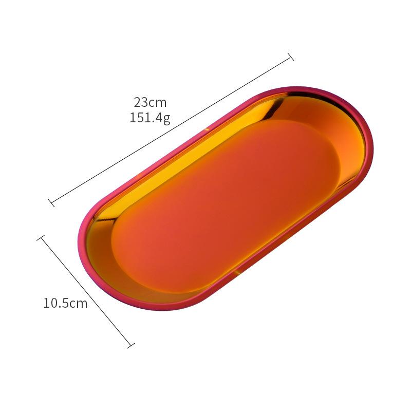 Stainless steel square steel plate, hotel restaurant, Dim sum plate, jewelry plate, ellipse, multi-purpose storage plate, towel plate