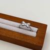 Exquisite Korean-Style Bow Round Bead Ring with Cable Twist Design - Elegant Finger Ring for Women