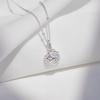 S925 Sterling Silver Moonstone Round Pendant Necklace for Women - Elegant Niche Design with Flower Collarbone Chain